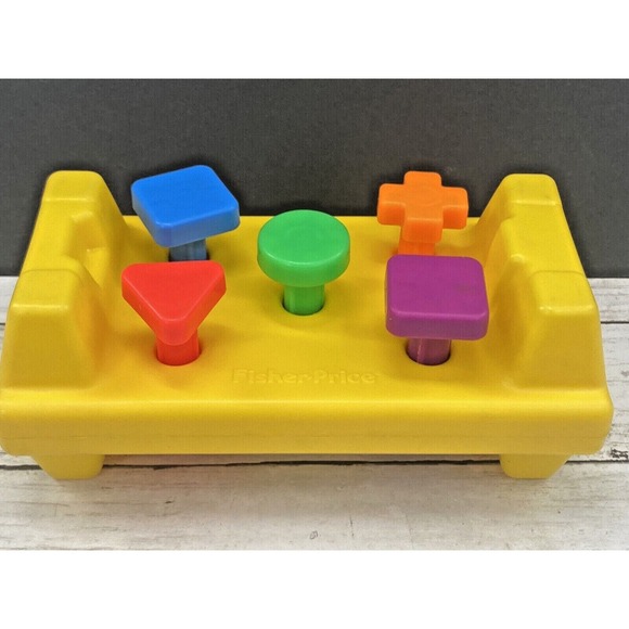 1986 Fisher Price Tap N Turn Bench Baby Toddler Developmental Toy Set NO HAMMER - Picture 2 of 10